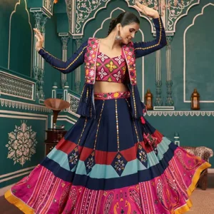 Elevate Your Look with Multi Color Jacket Style Chaniya Choli